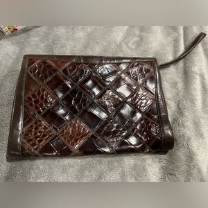 Elegant Brown Leather clutch purse
